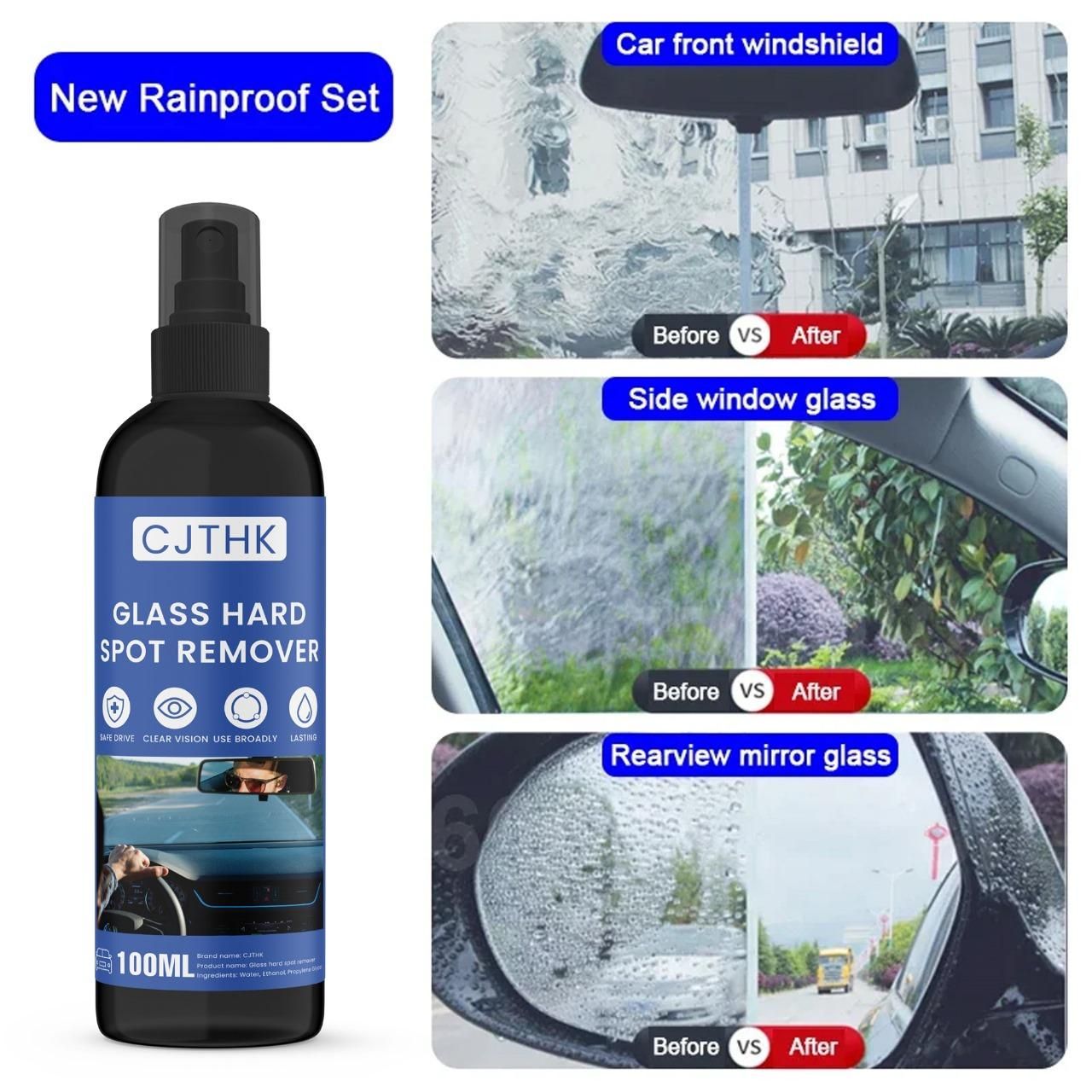 CJTHK Glass Hard Spot Remover/Car Glass Cleaner 100ml (Pack of 2)