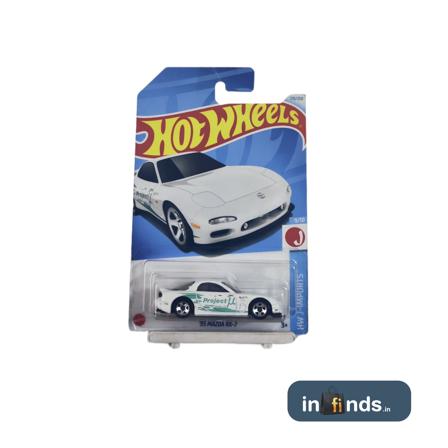 95 Mazda RX-7 (white)- HOTWHEELS (blister damage)