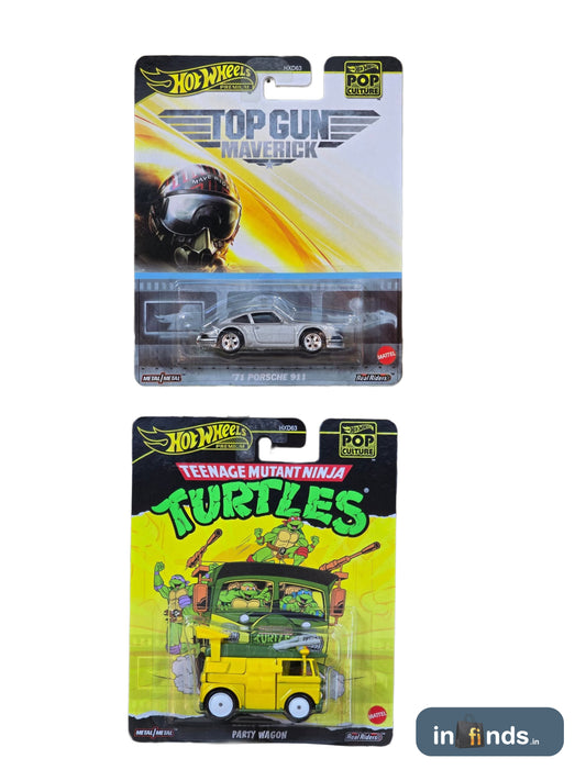HOTWHEELS PREMIUM- TOPGUN PORSCHE 911 + PARTY WAGON (COMBO)