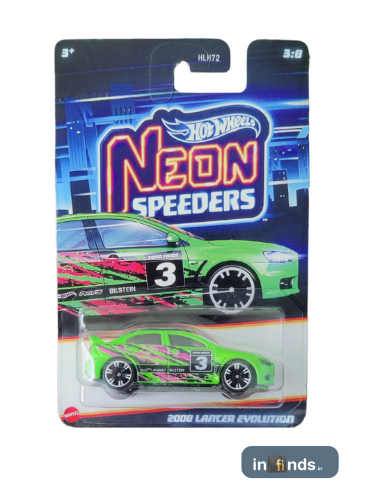 HOTWHEELS- NEON SPEEDERS MITSUBISHI LANCER EVOLUTION 2008